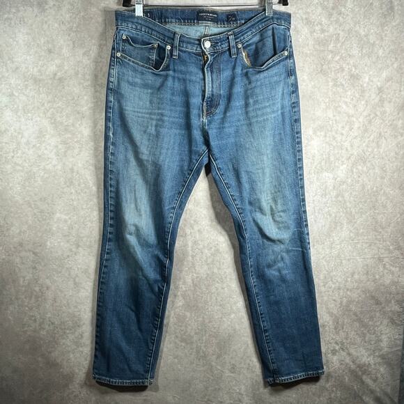 Lucky Brand 121 Slim Straight Jeans Mens Size 34X32 Blue Medium Wash Denim‎ - Picture 1 of 11